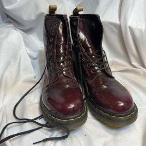 Doc Martens Size 10 L The Original Cherry Red Boots combat boots patent leather